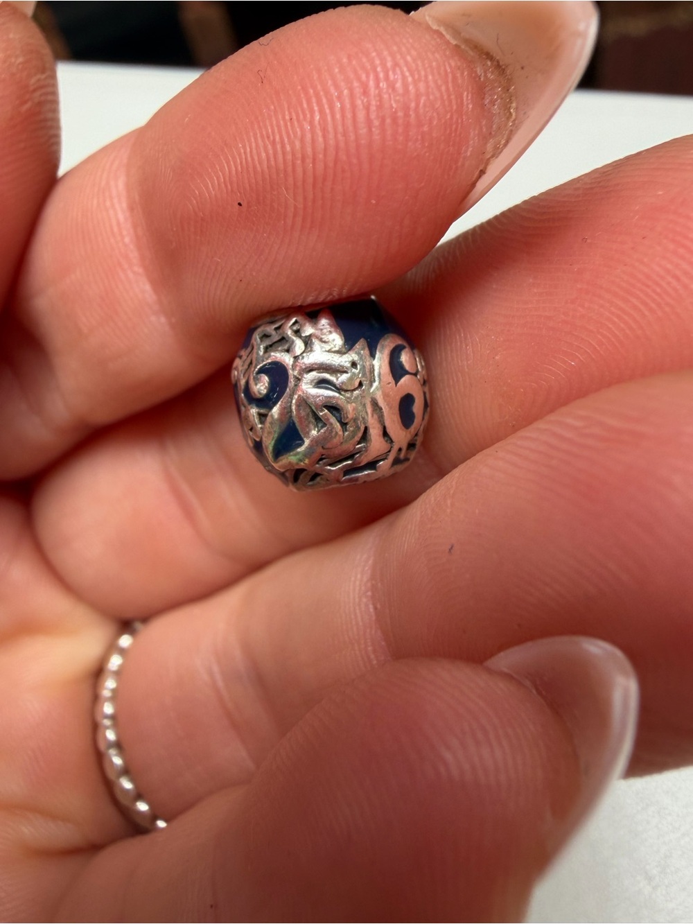 Pandora Disney 2016 Sterling Silver Filigree Bead Charm - Silver and Purple
